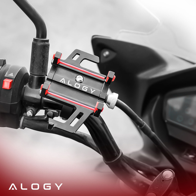 Alogy Uchwyt rowerowy Bike Phone Holder do telefonu 55-95mm na kierownicę na rower hulajnogę motor Czarny
