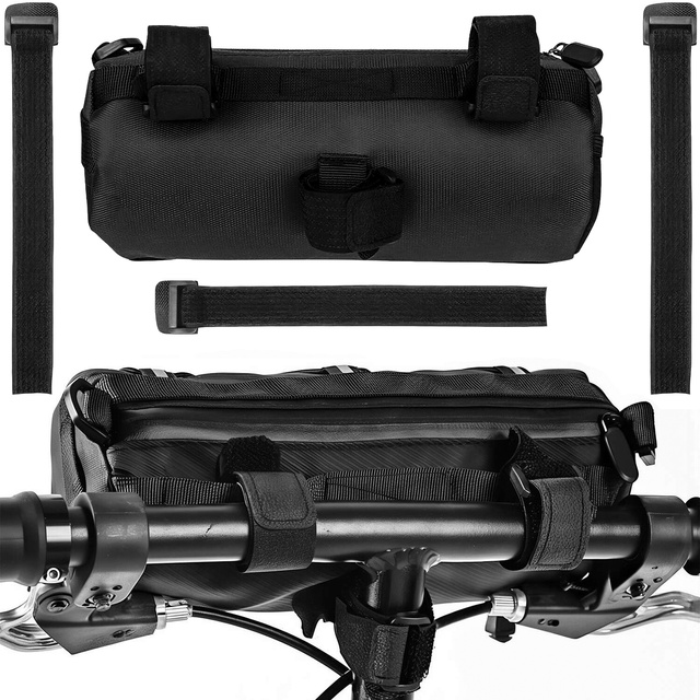 Alogy Sport Torba rowerowa sakwa uchwyt na rower kierownicę ramę saszetka etui pokrowiec 23.6x10.5x10cm (S) czarna