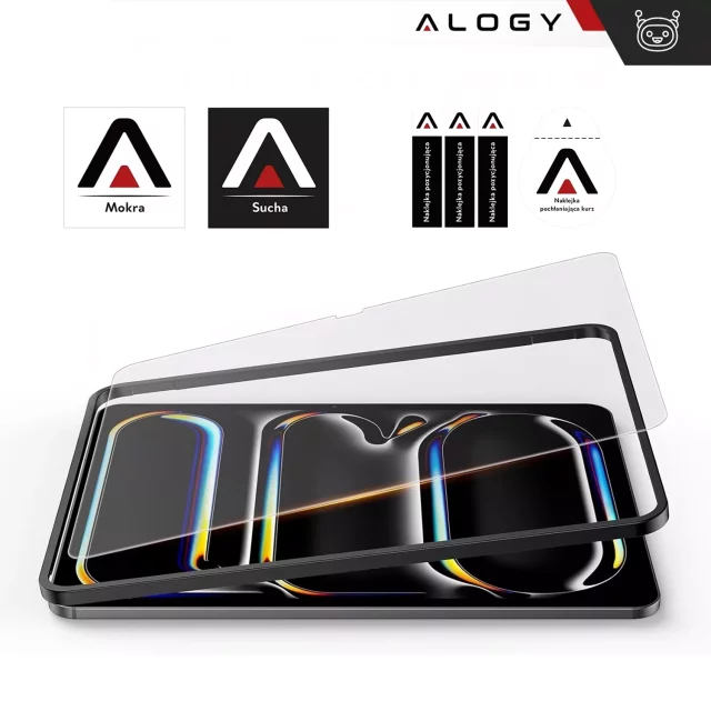 Matowe Szkło hartowane do Apple iPad Air 6 - 13" 2024 Alogy Matte Paper-Like Screen Protector z ramką montażową