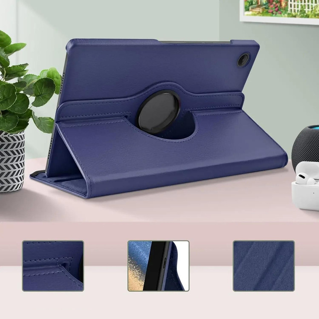 Alogy Etui do Samsung Galaxy Tab A9+ Plus 2023 11" (X210/X215/X216) obrotowe pokrowiec obudowa z klapką na tablet Case Granatowe