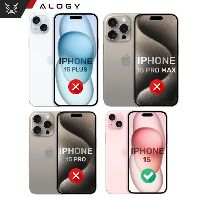 Alogy Etui do iPhone 15 MagSafe Case Glamour Luxury Ring obudowa Złote przezroczyste