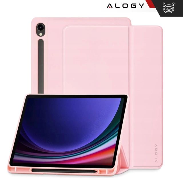 Etui z klawiaturą z miejscem na rysik do Samsung Galaxy Tab S9 FE 10.9" Alogy Keyboard Case Różowe + Szkło
