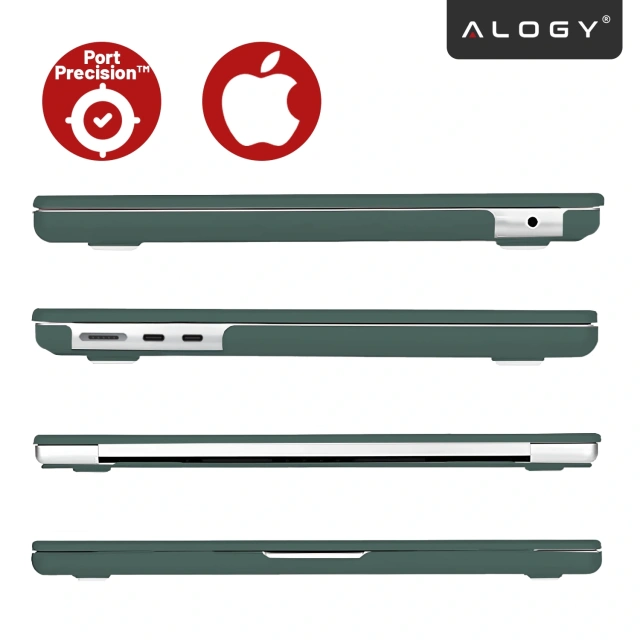 Etui do Apple Macbook Air 15 2023-2025 (M2/M3/M4) – elastyczna, matowa obudowa ochronna, lekka i odporna – Alogy AirGuard™ Zielony