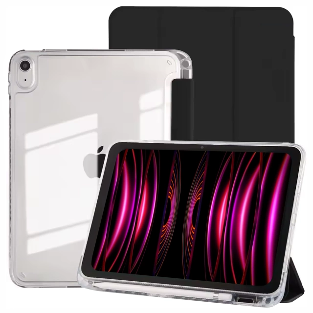Etui do Apple iPad 11gen. 11" 2025 / 10gen. 10.9" 2022 Ochronne Hybrydowe z Miejscem na Rysik, Składana Okładka, Funkcja Podstawki, Alogy HybridBook™ Case  – Czarne