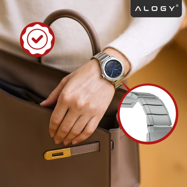 Alogy Bransoleta Steel Simple pasek stal nierdzewna do smartwatcha 20mm Srebrna