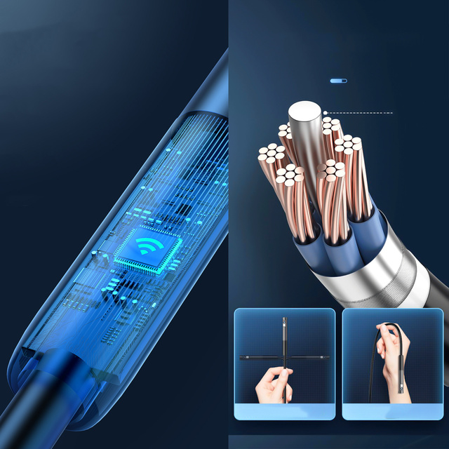 Alogy Duo Cam Endoskop Kamera inspekcyjna endoskopowa 1920 Full HD Lightning do iPhone, USB-C, micro USB 3m 8mm czarna