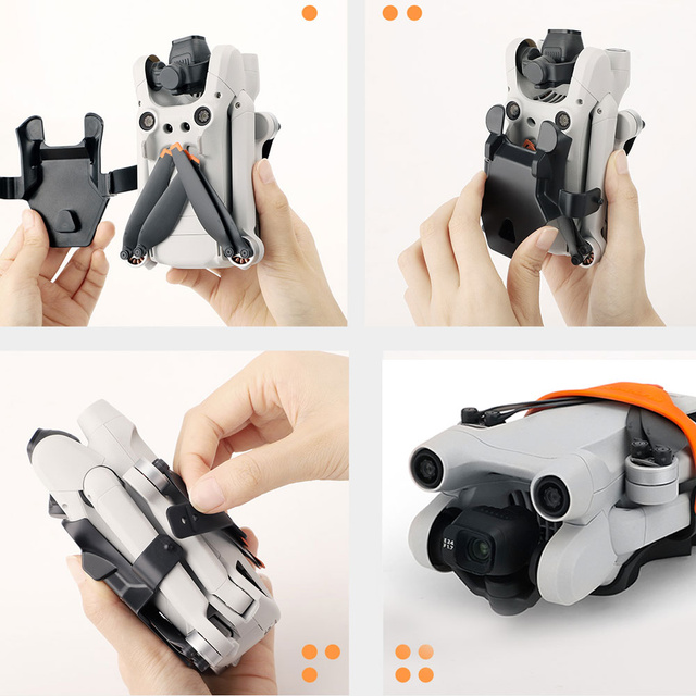 Alogy Blokada zabezpieczenie osłona śmigieł Wings opaski do drona do DJI Mini 3 Pro Czarno-pomarańczowy