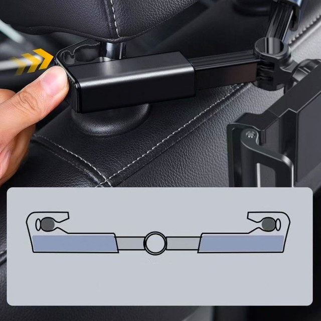 Alogy Uchwyt do samochodu na telefon/ tablet 4.7-12.9" Car Headrest Holder na zagłówek czarny