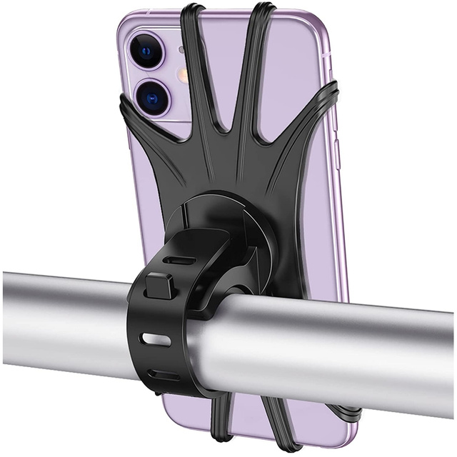 Alogy Uchwyt rowerowy Spider TPU Bike Holder do telefonu Silikonowy na rower motor hulajnoga quad Czarny