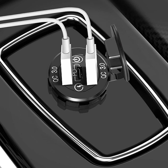 Alogy Ładowarka samochodowa LED gniazdo Mini Car Charge konektory Alogy 2x USB QC 3.0 + USB-C 60W