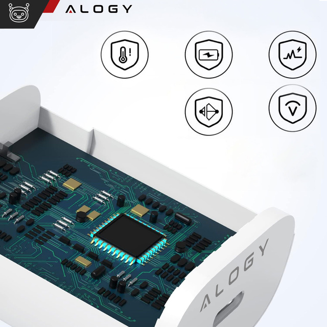 Alogy Ładowarka sieciowa USB-C typ C PD Premium szybka 45W 3A + Kabel Type-C 1M Biała