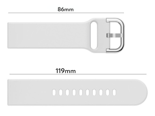 Alogy Gumowy Uniwersalny pasek sportowy soft band do smartwatcha 20mm Biały