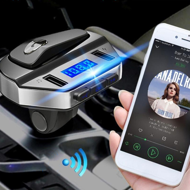 Alogy Ładowarka samochodowa Transmiter FM Bluetooth 5.0 Karta pamięci USB QC 3.0 USB-C PD 18W