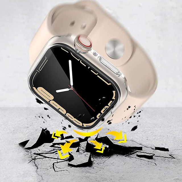 Alogy Protector Case 2w1 Obudowa ochronna z szkłem nakładka do Apple Watch 7/8 41mm Czarna