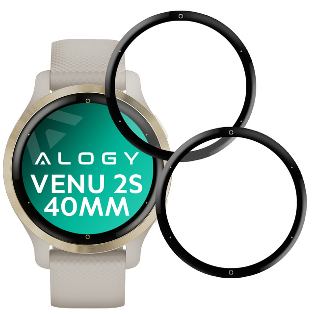 Alogy 2x Szkło na smartwatch elastyczne 3D do Garmin Venu 2s 40mm Black