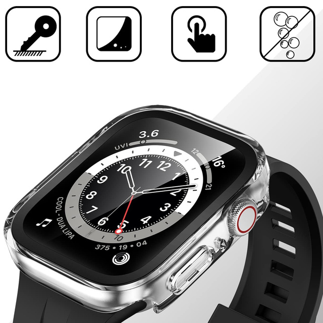 Alogy Protector Case 2w1 Obudowa ochronna z szkłem nakładka do Apple Watch 7/8 41mm Czarna