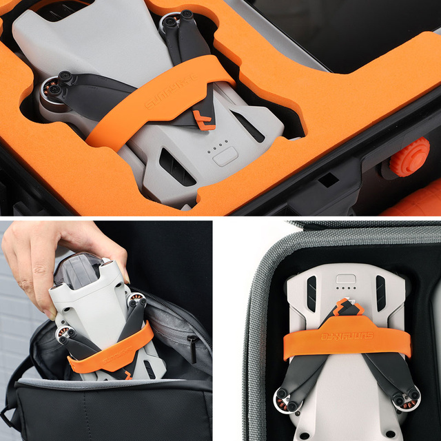 Alogy Blokada zabezpieczenie osłona śmigieł Wings opaski do drona do DJI Mini 3 Pro Czarno-pomarańczowy