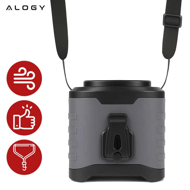 Mały wentylator Alogy Wiatrak z funkcją PowerBanka stojący wiszący do powieszenia na pasku przy spodniach 4000mAh Czarny