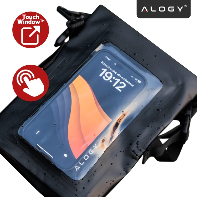 Alogy Sakwa Etui wodoodporne na telefon duża torba worek Case Waterproof Czarne