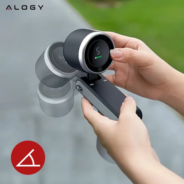 Wiatrak Mini wentylator Cyrkulator powietrza Alogy SmartFan™ Neck wiatraczek ręczny biurkowy z paskiem na szyję wyświetlacz LED 3600mAh Czarny