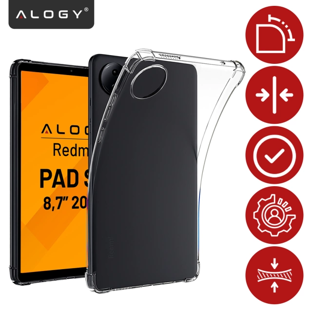 Etui do Redmi Pad SE 8.7" Przezroczyste, Ochronne, Hybrydowe, Wzmocnione Narożniki, Smukłe i Lekkie, Alogy FlexiShield™ ShockProof Case