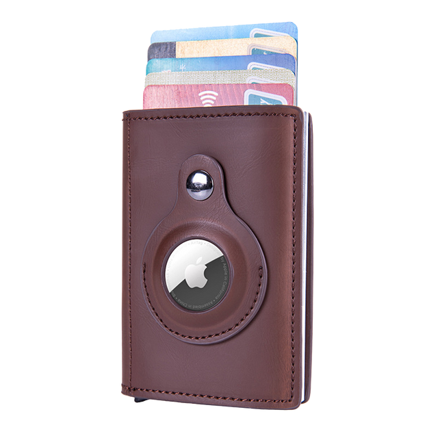 Alogy Portfel na dokumenty Smart Wallet z miejscem na AirTag na karty gotówkę Brązowy