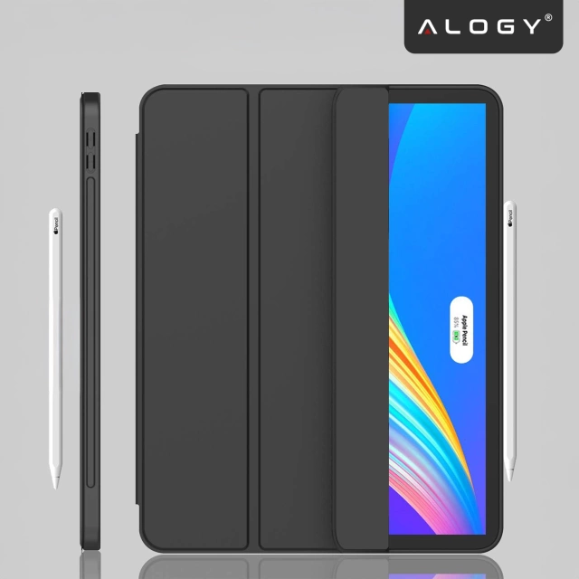 Etui ochronne Alogy Book Cover Pencil Case obudowa z miejscem na rysik do Apple iPad Air 7/6 2025/2024 11", iPad Air 5/4 2022/2020 10.9" Czarne