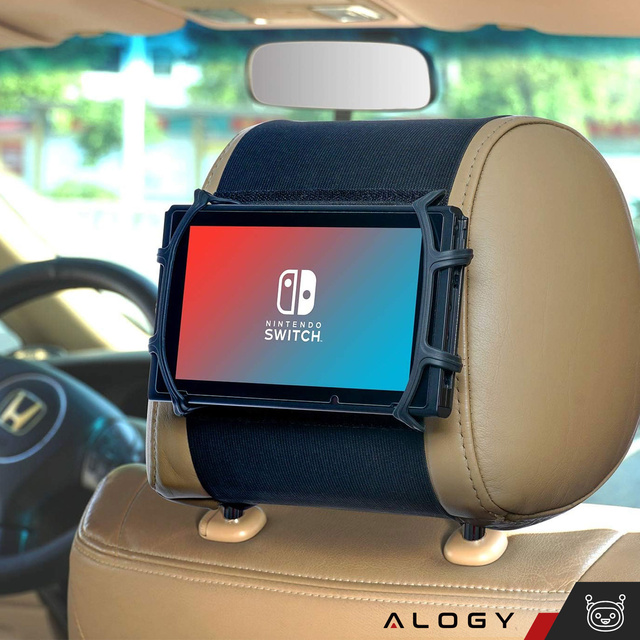 2x Alogy Car Holder Uchwyt samochodowy elastyczny na zagłówek do auta na rzep na telefon tablet czytnik czarny