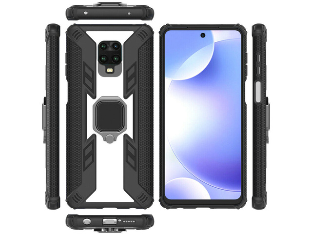 Alogy Pancerne etui Ring Carbon Holder do Xiaomi Redmi Note 9S/ Pro/ Max