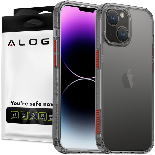 Alogy Protective Case Etui na telefon obudowa ochronna do Apple iPhone 14 Czarno-przezroczyste