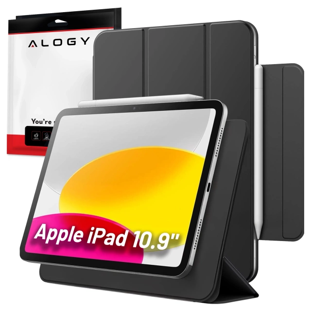 Etui magnetyczne 360 do Apple iPad 10 10.9” 2022 / iPad 11 A16  11” 2025 Alogy Magnetic 360 Case obudowa ochronna na tablet Czarne