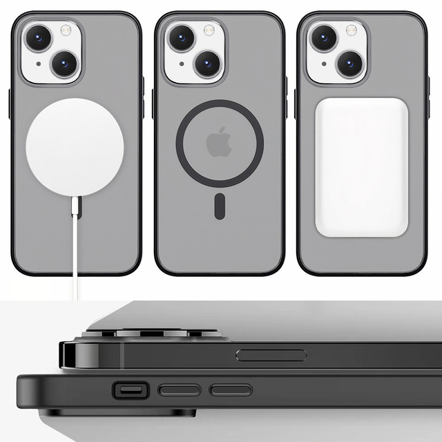 Alogy MagCase do MagSafe Etui matowe obudowa z pierścieniem magnetycznym do Apple iPhone 14 Czarne