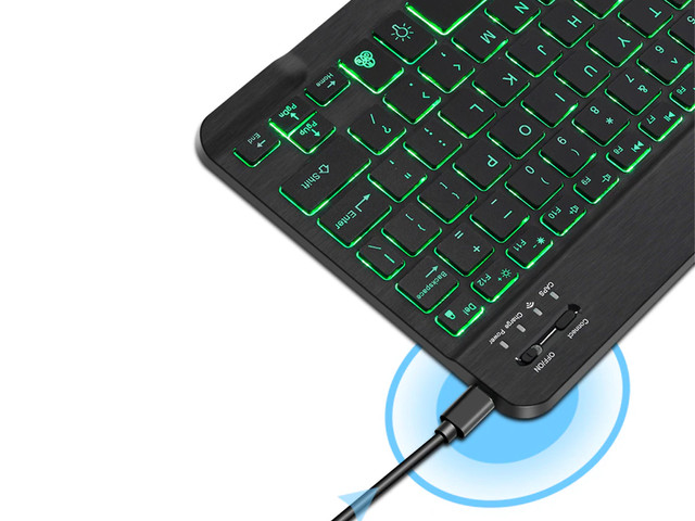 Alogy RGB LED Klawiatura Bezprzewodowa Bluetooth iOS/Android/Windows Czarna
