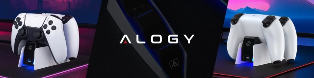 Alogy Podwójna stacja dokująca ładująca do kontrolera Pada do PlayStation 5 PS5 do 2 Padów Biała