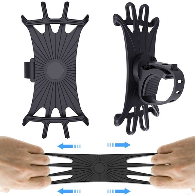Alogy Uchwyt rowerowy Spider TPU Bike Holder do telefonu Silikonowy na rower motor hulajnoga quad Czarny