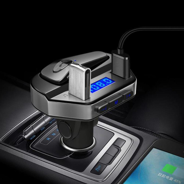 Alogy Ładowarka samochodowa Transmiter FM Bluetooth 5.0 Karta pamięci USB QC 3.0 USB-C PD 18W