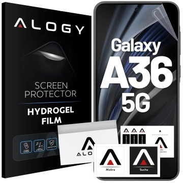 Folia hydrożelowa do Samsung Galaxy A36 5G – elastyczna ochrona ekranu, samoregeneracja, pełne dopasowanie i wysoka przejrzystość – Alogy Hydrogel Film™
