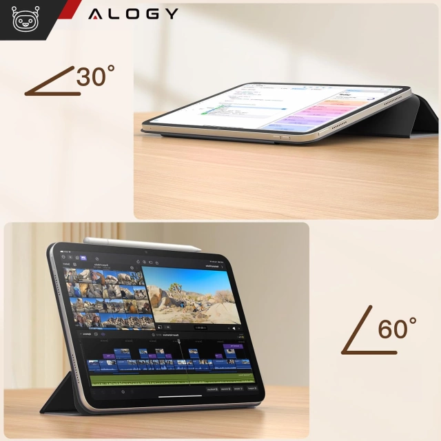 Etui magnetyczne 360 do Apple iPad 10.9" gen 10 Alogy Magnetic 360 Case obudowa ochronna na tablet Czarne