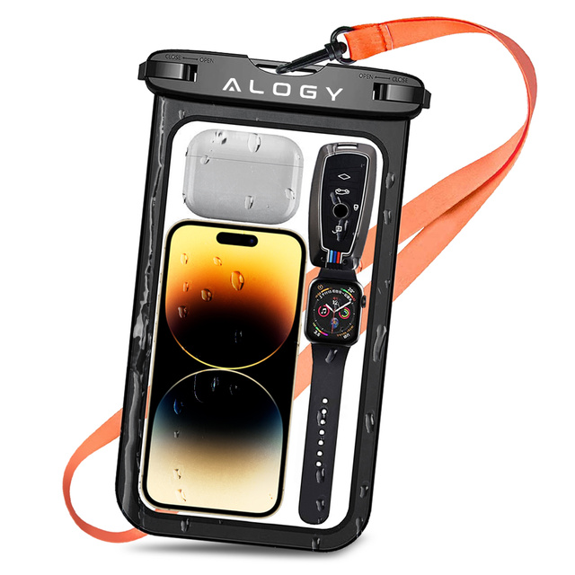 Alogy Etui wodoodporne Waterproof Case torba wodoszczelna uniwersalna IPX8 na telefon i akcesoria Czarne