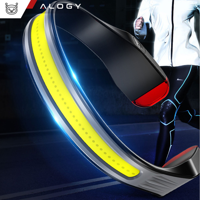 2x Alogy Lampka czołowa Czołówka latarka na czoło głowę LED COB USB-C Type C 3 Tryby świecenia IPX4