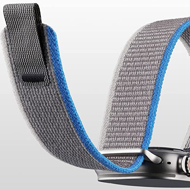 Alogy Pasek nylonowy Sport Strap na rzep do Apple Watch 1/2/3/4/5/6/7/8/SE (38/40/41mm) Niebiesko-szary