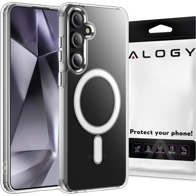 Etui do Samsung Galaxy S24 Mag Safe Case obudowa plecki Cover Anti-Shock Clear Alogy Przezroczyste