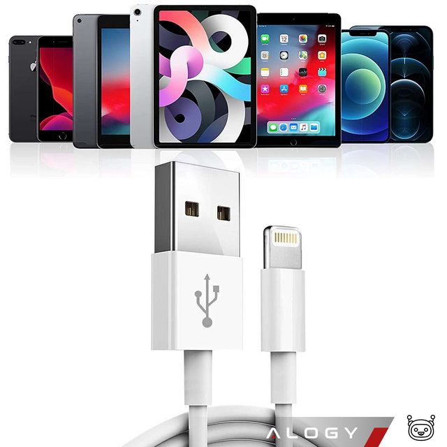 Alogy Kabel przewód 1m Fast Charge Cable USB do Lightning do ładowania 20W biały 