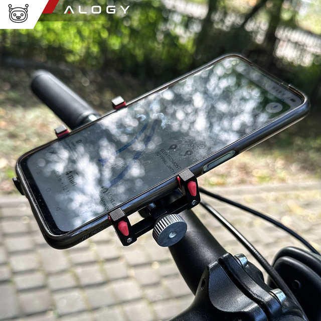Alogy Uchwyt rowerowy Bike Phone Holder do telefonu 55-95mm na kierownicę na rower hulajnogę motor Czarny