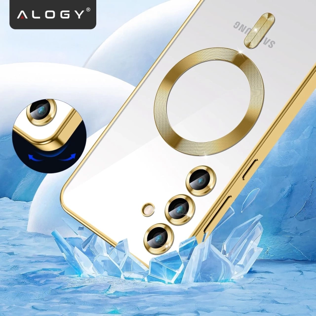 Etui do Samsung Galaxy S25+ Plus Alogy LuxeShield™️ Glamour Luxury Ring obudowa z osłoną aparatów Złote