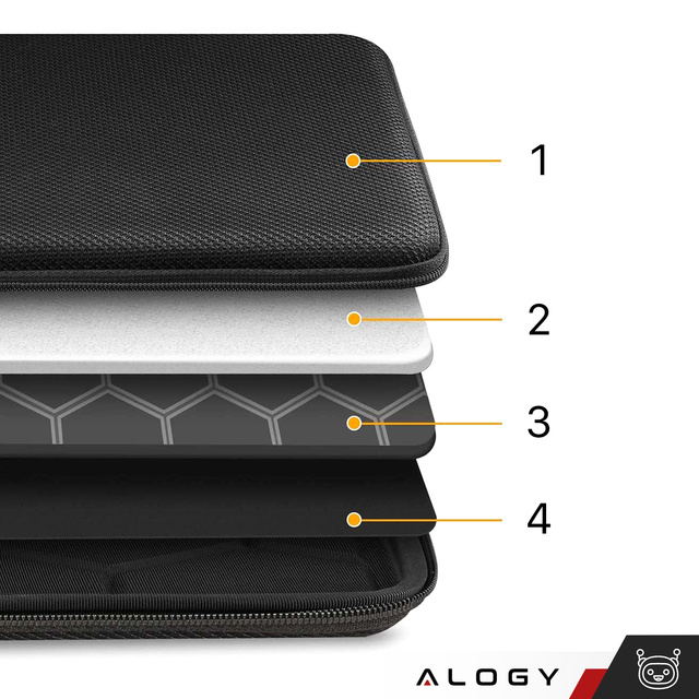 Alogy Hard Foam Bag Torba na laptopa, MacBooka Air Pro 13.3" etui ochronne do laptopów 13-14" Czarna