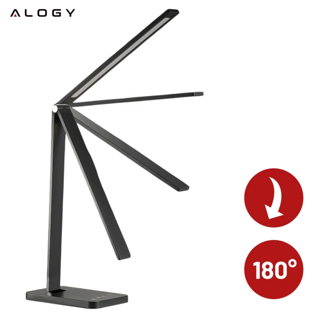 Lampka biurkowa LED składana Alogy Desk LED Lamp z gniazdem USB z możliwością ładowania Czarna