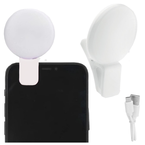 Alogy Lampka LED Mini Selfie Light do nagrywania robienia zdjęć do telefonu z klipsem biała