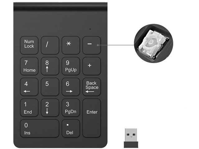 Alogy Wireless KeyPad Klawiatura Numeryczna Bezprzewodowa Czarna