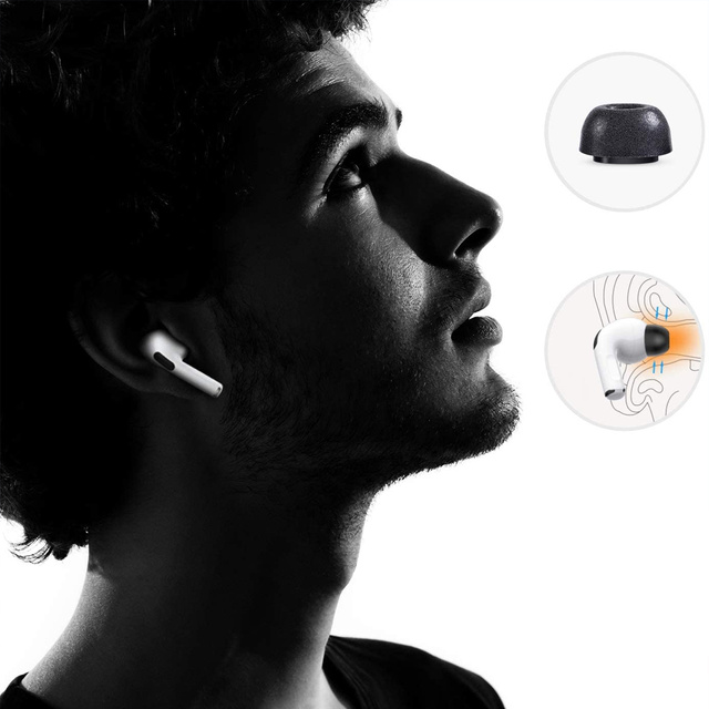 Alogy 6x Nakładki silikonowe zapamiętujące S M L do Apple AirPods Pro czarne